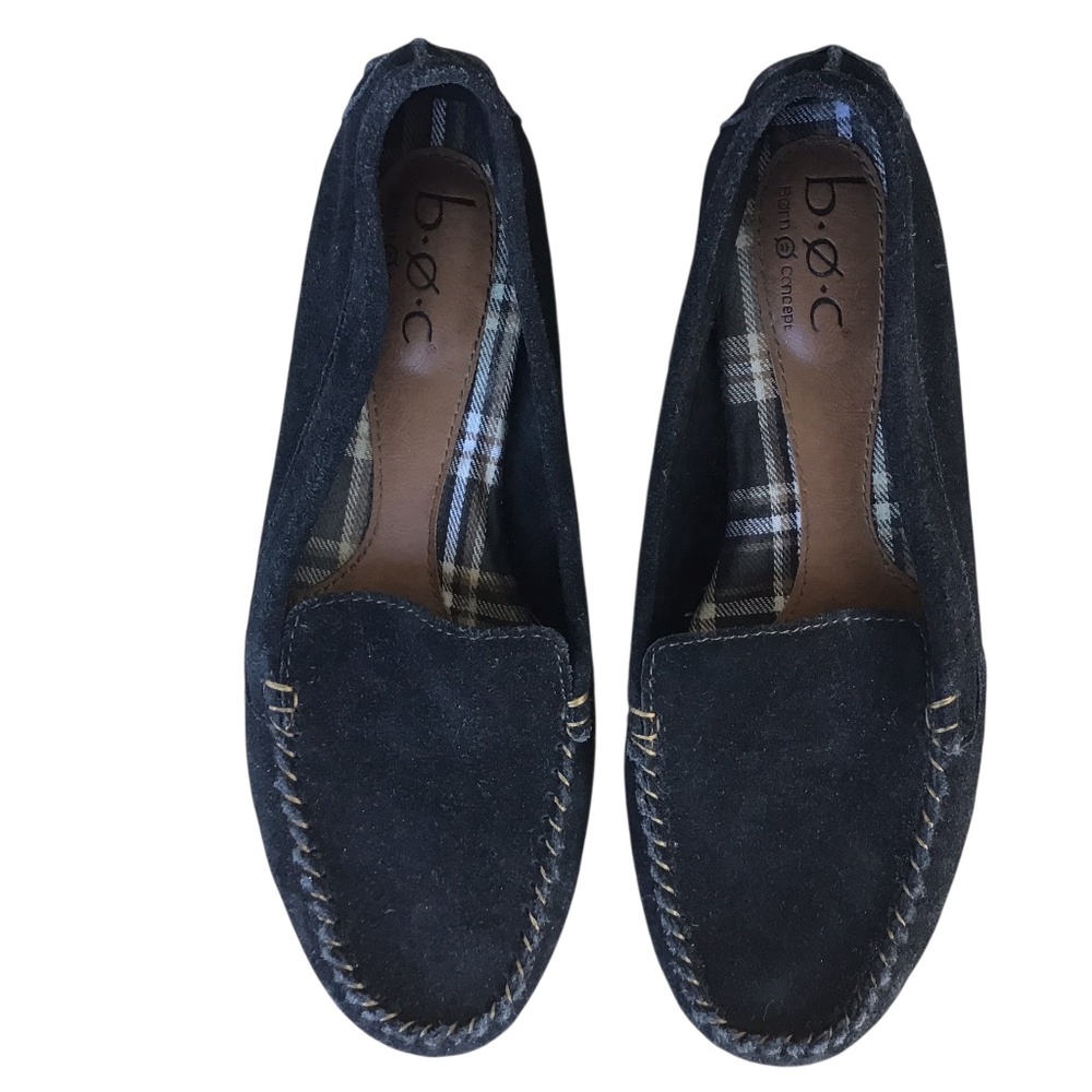 b.o.c. Black Suede Moccasin Shoes